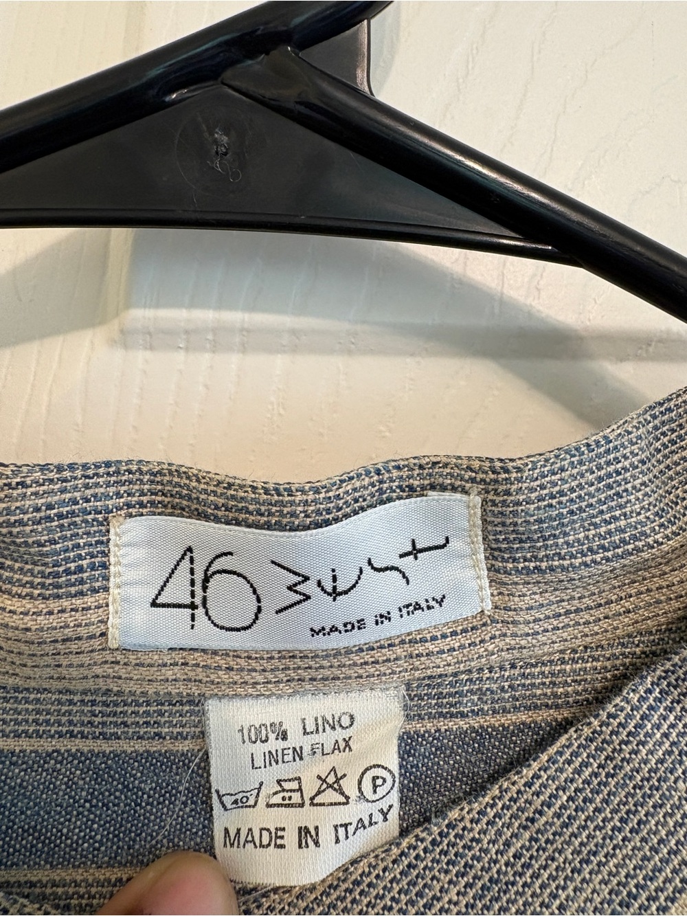 46 West- Light Blue & Gray Striped Men's Breathable Lightweight Linen Jacket - Picture 10 of 16